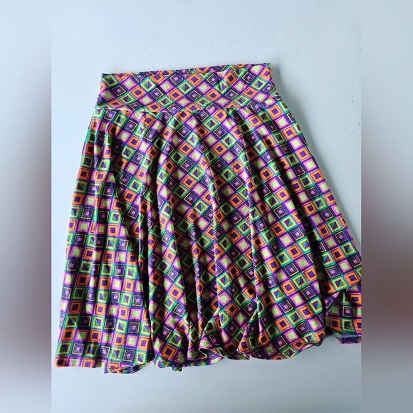 Girls Lularoe Azure Skirt Geometric Colorful Size 10 - Picture 1 of 4